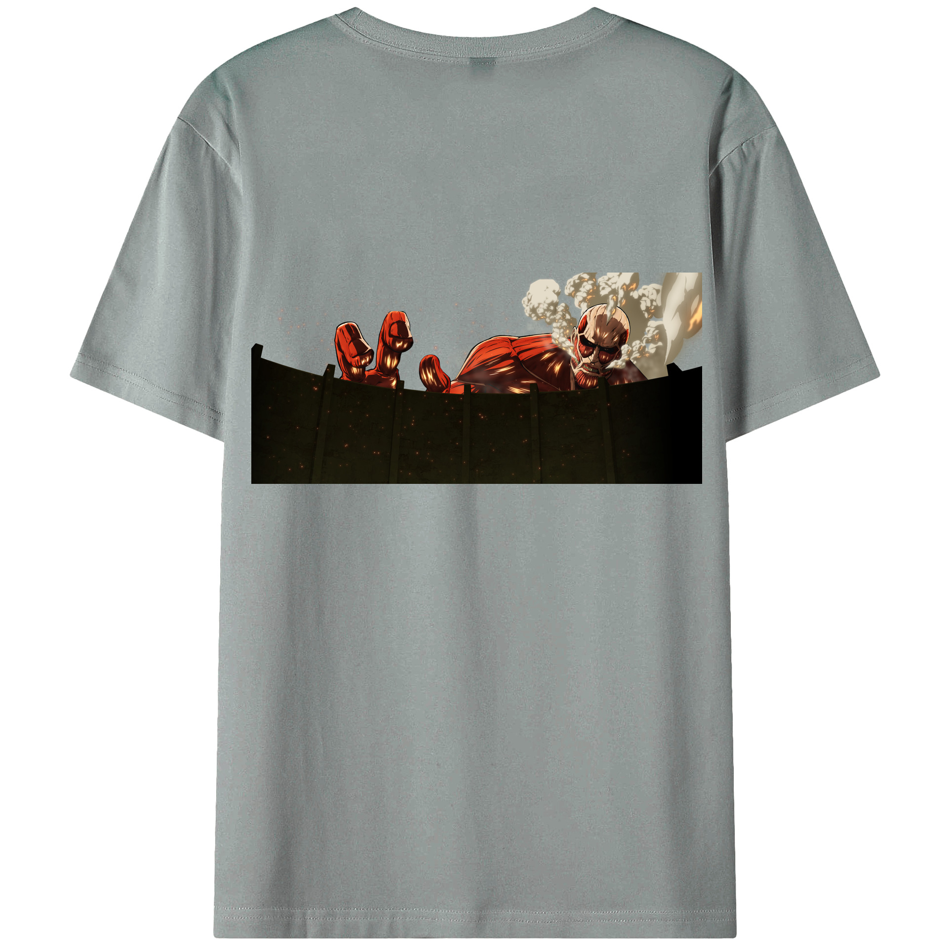 （画像用） 進撃の巨人 Attack on Titan 綿100％ メンズ半袖Tシャツ（バックプリント） 通気性